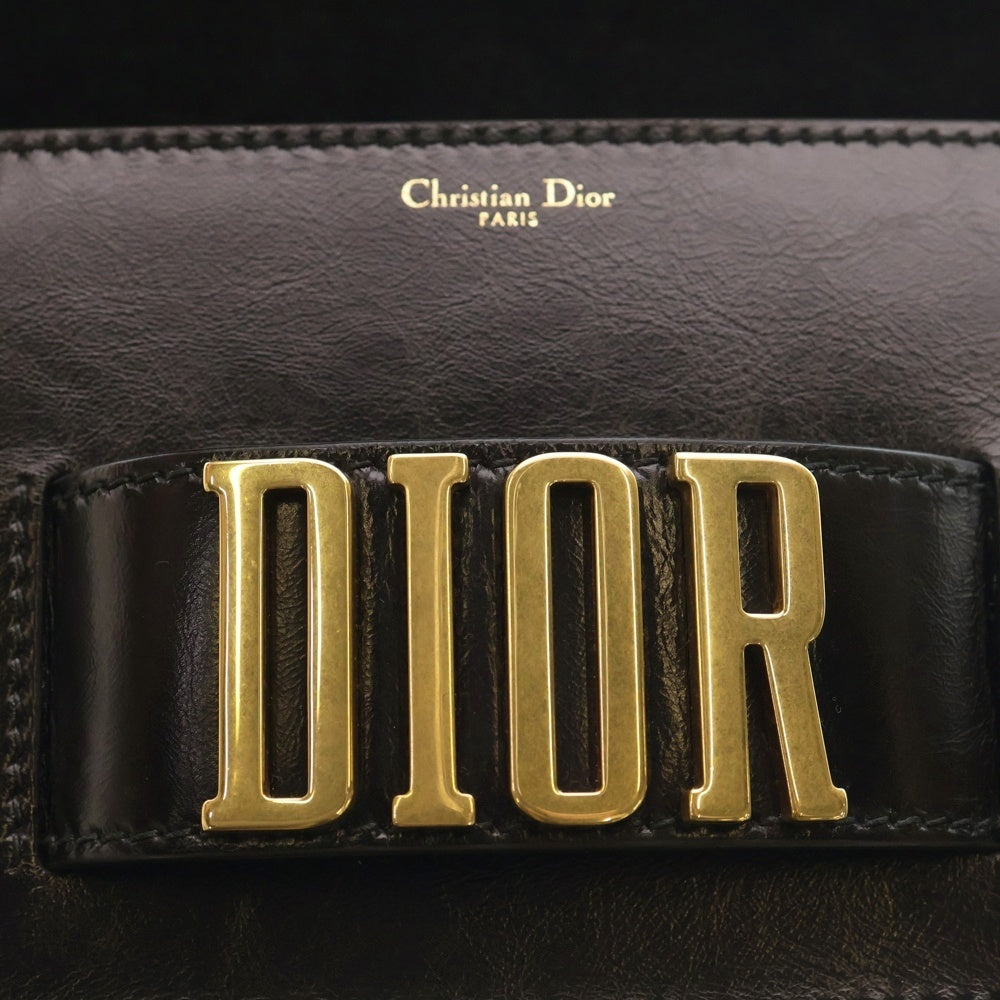 Christian Dior(クリスチャンディオール) デュオレボリューション クラッチバッグ セカンドバッグ ケース ブラック レザー ゴールド金具