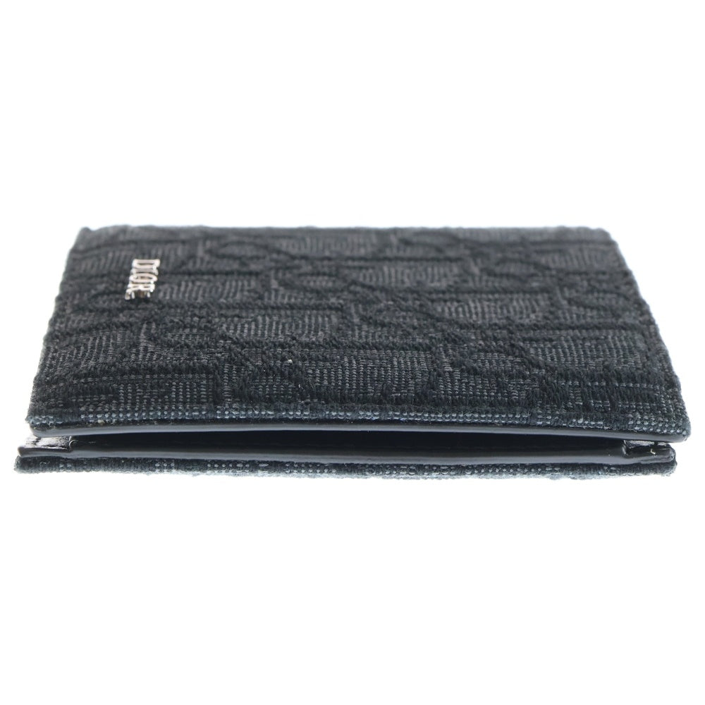 Christian Dior(クリスチャンディオール) オブリーク ジャガード 二つ折り財布 コンパクトウォレット ブラック 2OBBC027YSE_H03E