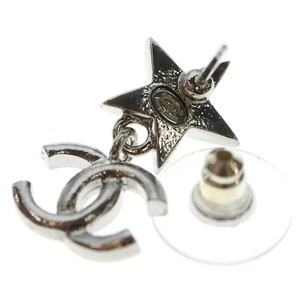 CHANEL(シャネル) ココマーク ラインストーン スターピアス パール シルバー GP