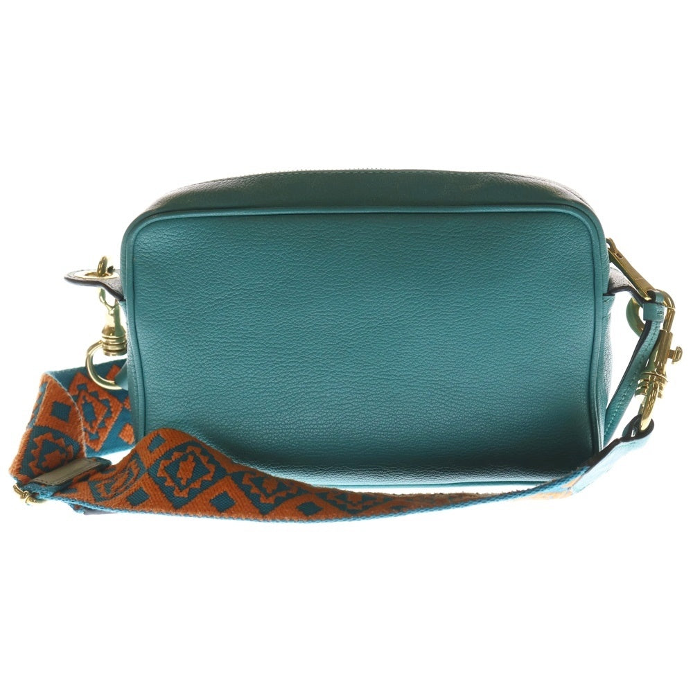 miumiu(ミュウミュウ) マドラス ショルダーバッグ ミニバッグ ターコイズブルー レザー 5BH139 ゴールド金具