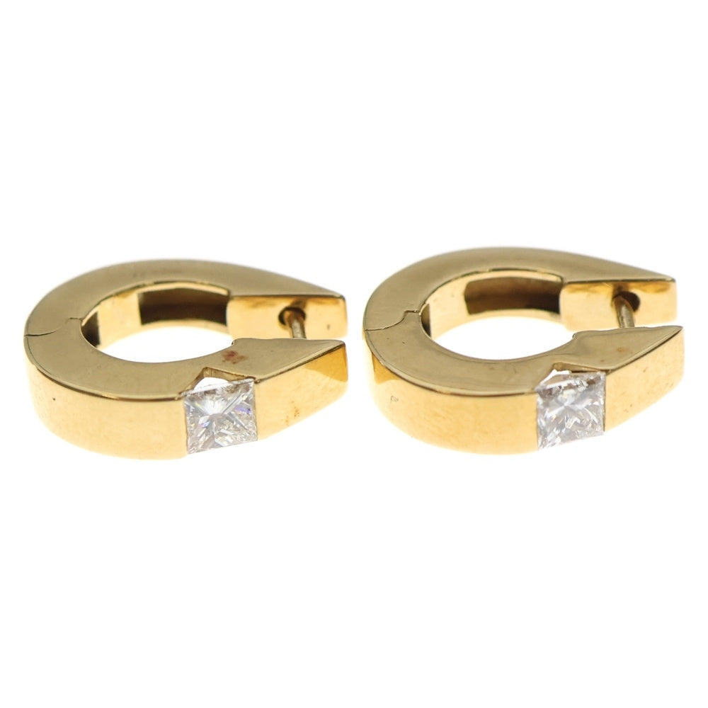 BOUCHERON(ブシュロン) プリンセスカットダイヤ フープピアス 750YG イエローゴールド レディース