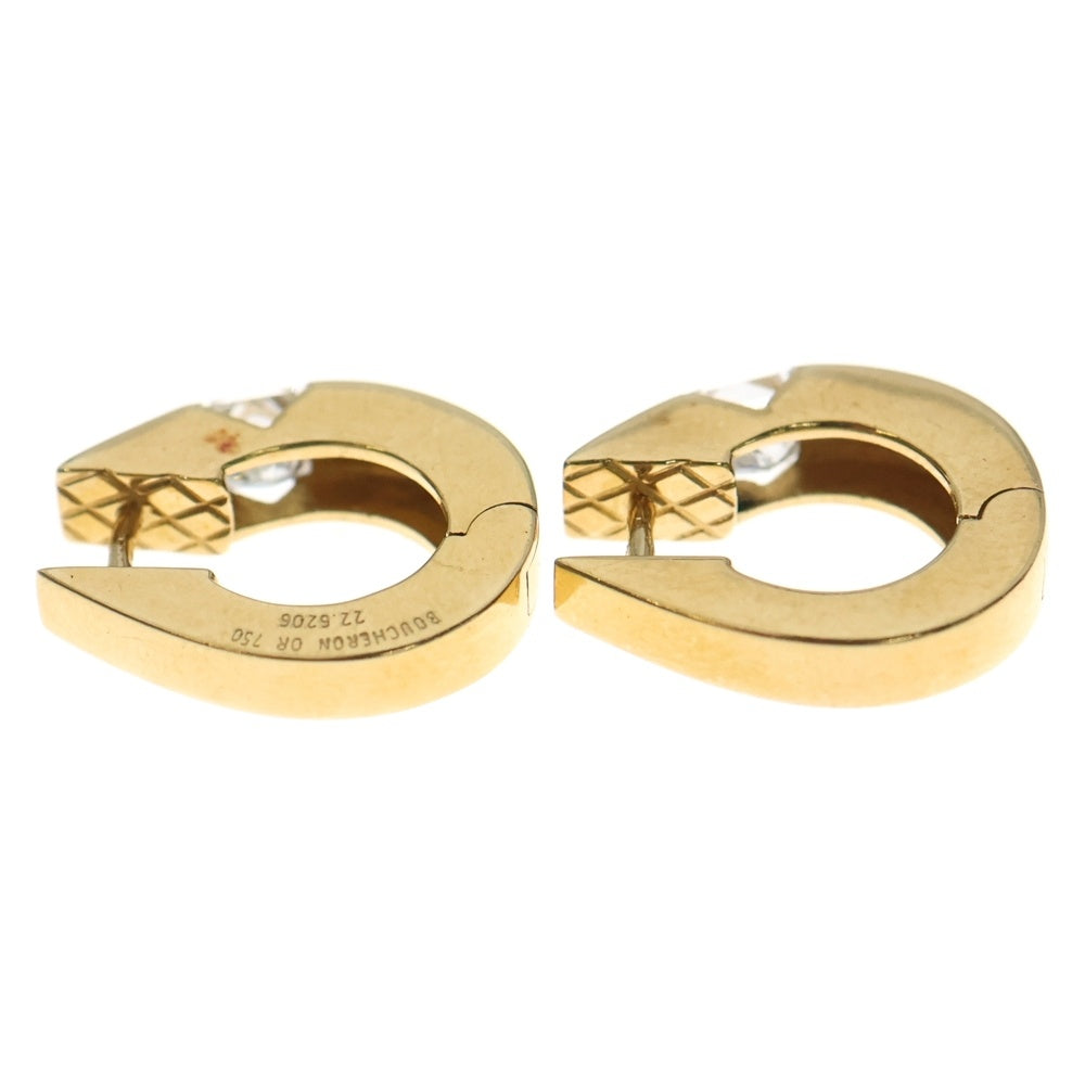 BOUCHERON(ブシュロン) プリンセスカットダイヤ フープピアス 750YG イエローゴールド レディース
