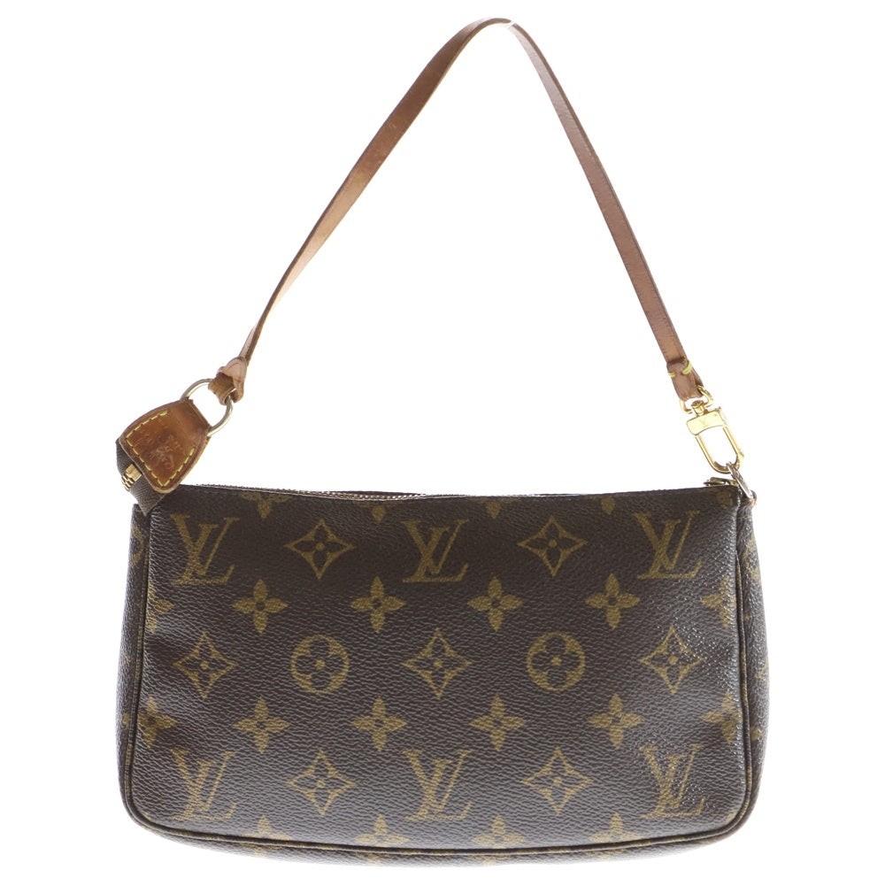 LOUIS VUITTON(ルイヴィトン) モノグラム ポシェットアクセソワール ミニバッグ ハンドバッグ ケース ポーチ ブラウン レザー×PVC M51980 ゴールド金具 レディース