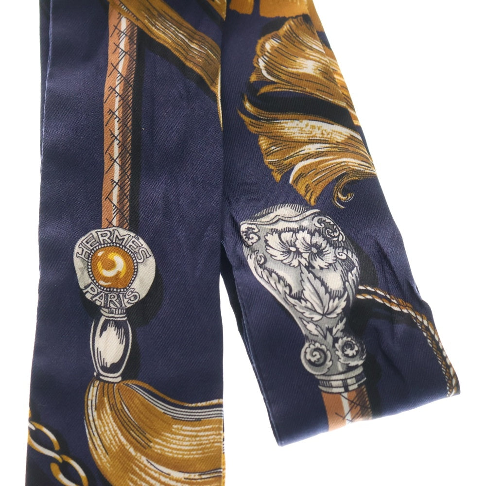 HERMES(エルメス) CAVALCADES 騎馬行進 ツイリー シルクスカーフ ネイビー レディース