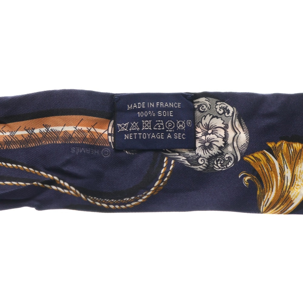 HERMES(エルメス) CAVALCADES 騎馬行進 ツイリー シルクスカーフ ネイビー レディース