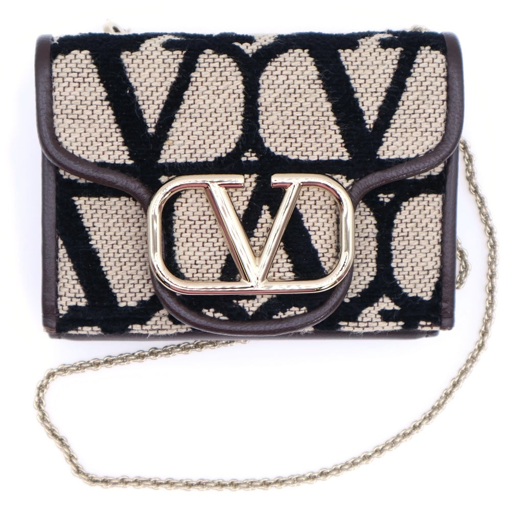 valentino garavan(ヴァレンティノガラヴァーニ) ロコ トワル イコノグラフ チェーンウォレット ブラウン×ベージュ 財布