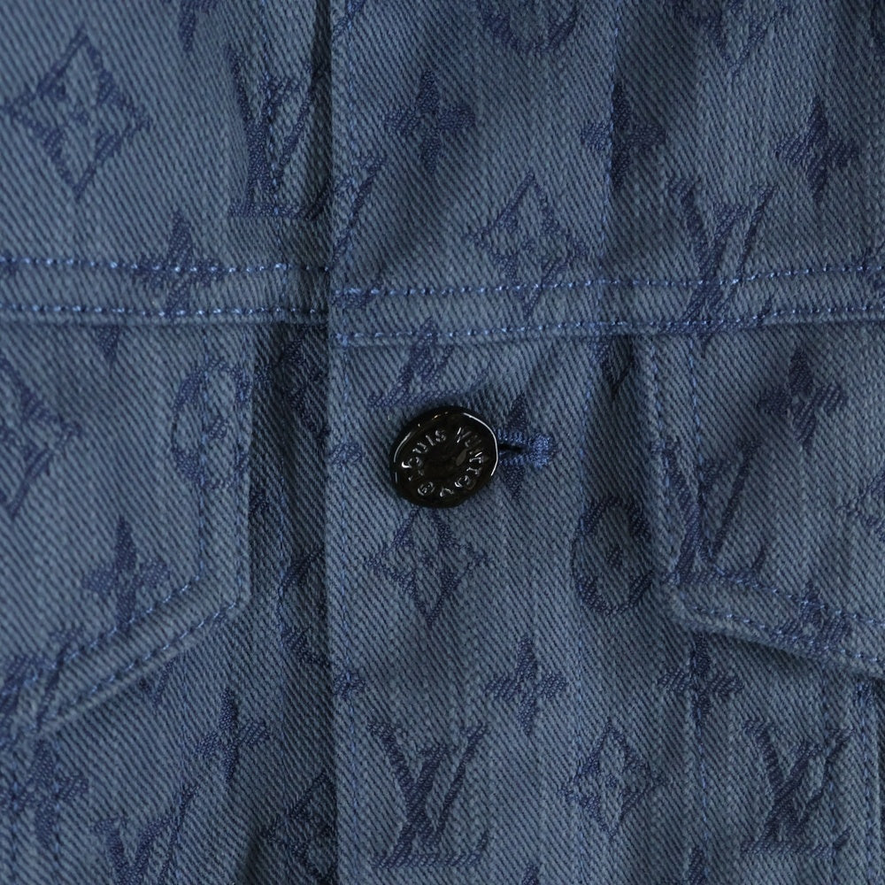 LOUIS VUITTON(ルイヴィトン) 19AW モノグラム総柄ジャガード デニム トラッカージャケット ネイビー RM192M QJQ HHA20W