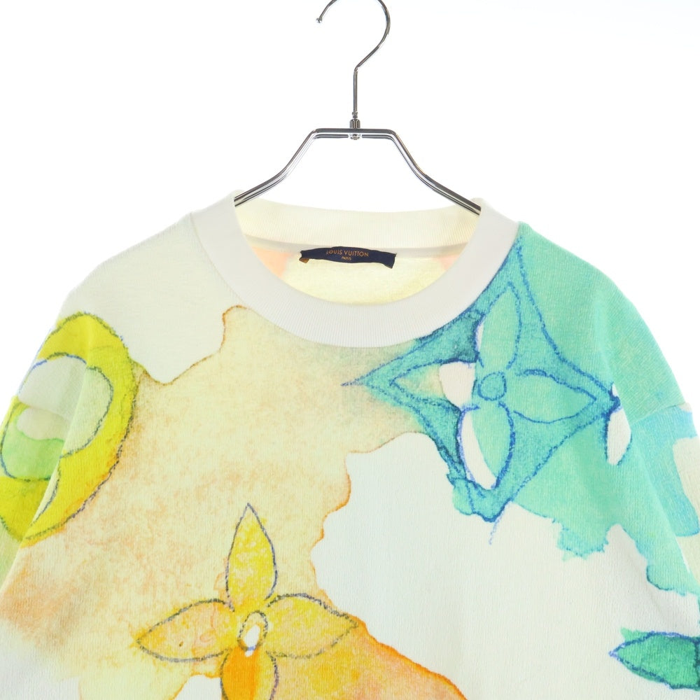 LOUIS VUITTON(ルイヴィトン) 21SS モノグラム ウォーターカラー 総柄プリント クルーネック プルオーバースウェットトレーナー マルチカラー ホワイト RM211V AU4 HLY02W
