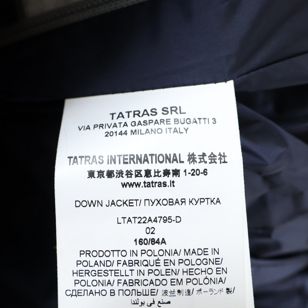 TATRAS(タトラス) KOSAVA コサヴァ ファーフーデッド ジップアップ ウール ダウン ロング ジャケット コート ネイビー レディース LTAT22A4795-D