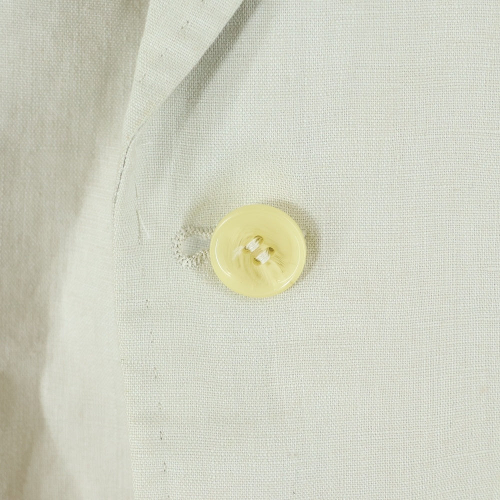 DOLCE & GABBANA(ドルチェアンドガッバーナ) シルク切り替え リネン ピークドラペル 1B テーラードジャケット アイボリー