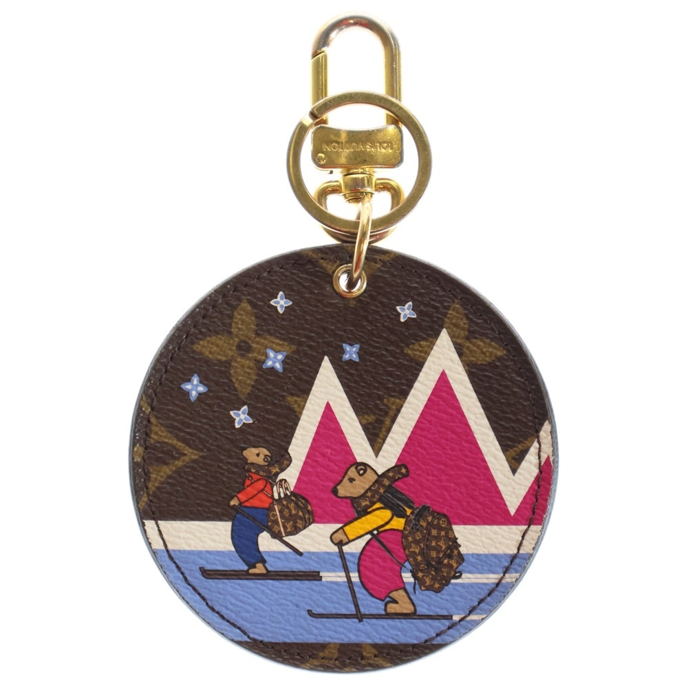 LOUIS VUITTON(ルイヴィトン) モノグラム ポルトクレ クリスマ スキーベア キーホルダー バッグチャーム ブラウン PVC M63756 ゴールド金具 レディース