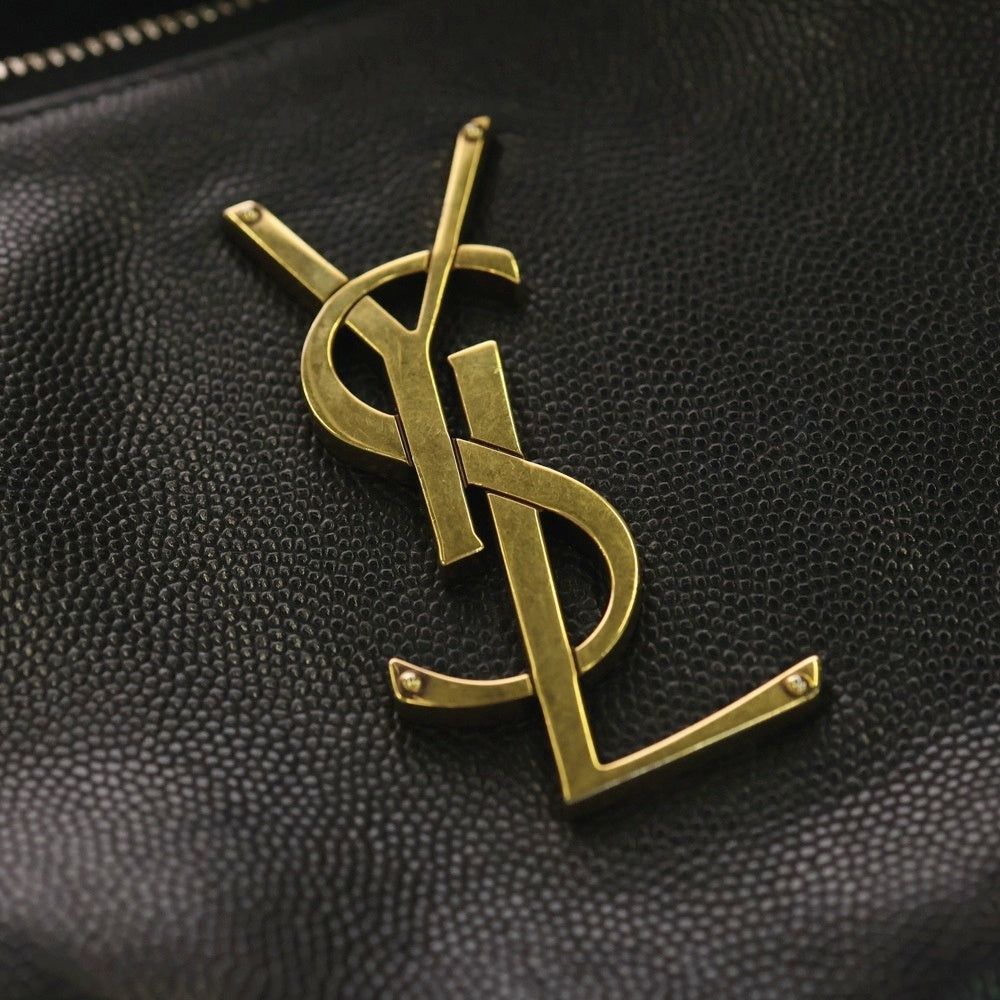 SAINT LAURENT PARIS(サンローランパリ) Y.S.L ベルトバッグ ショルダーバッグ ボディバッグ クラシックモノグラム ブラック グレインドプードル エンボスレザー 589959 ゴールド金具 レディース