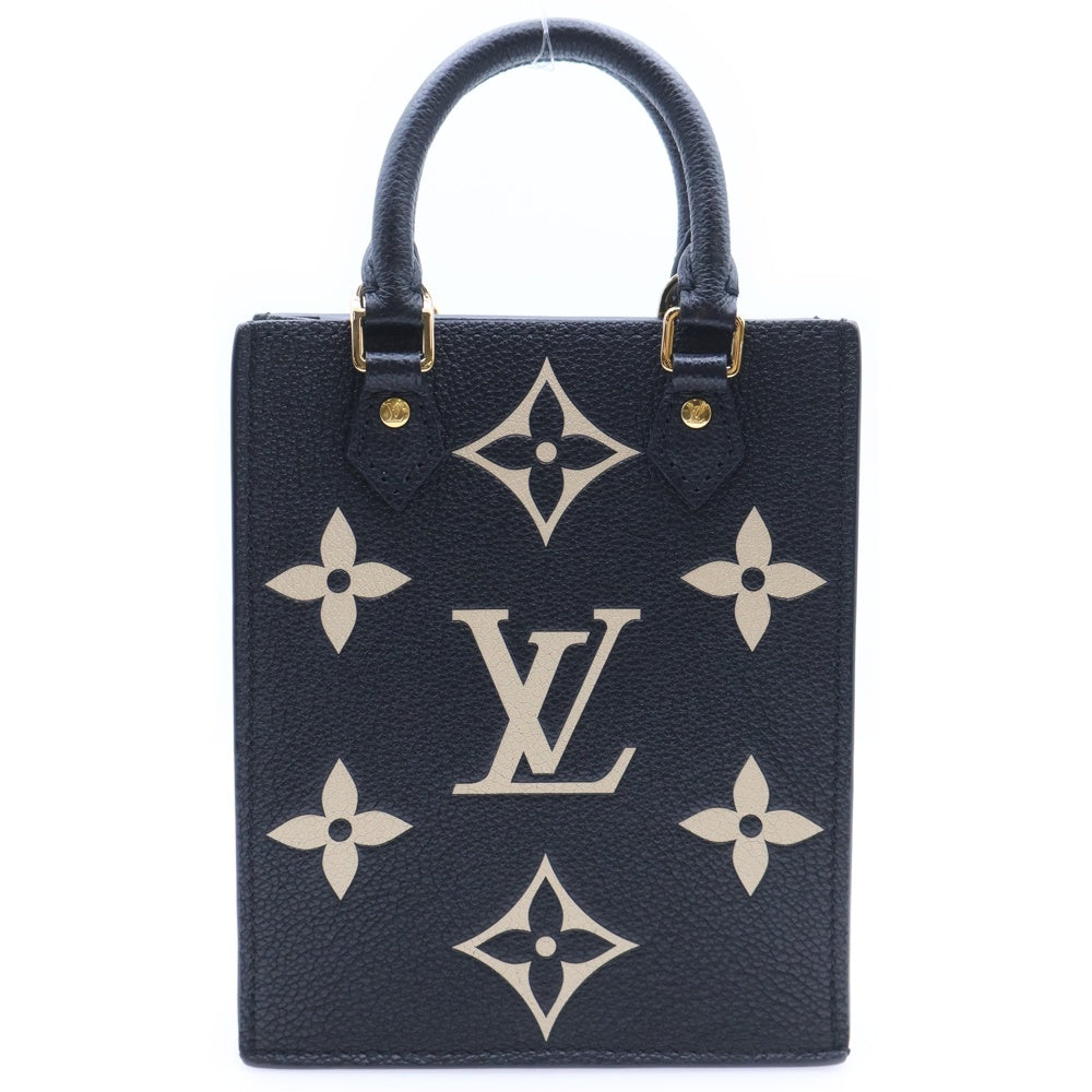 LOUIS VUITTON(ルイヴィトン) プティット サックプラ モノグラム アンプラント レザー 2WAY ハンド ショルダーバッグ ゴールド金具 ブラック M81416 レディース