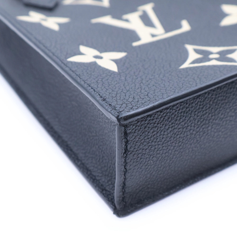 LOUIS VUITTON(ルイヴィトン) プティット サックプラ モノグラム アンプラント レザー 2WAY ハンド ショルダーバッグ ゴールド金具 ブラック M81416 レディース