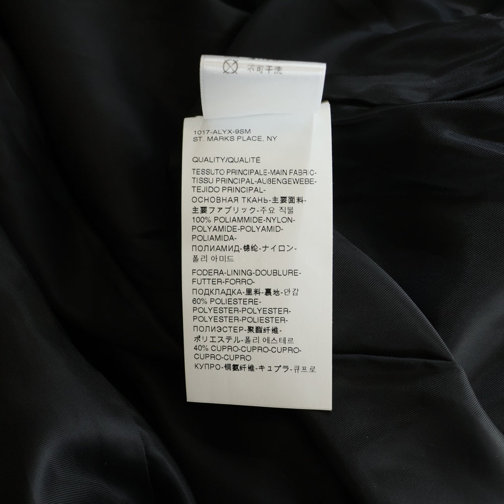 1017 ALYX 9SM(アリクス) コブラバックルベルト付き ダブルブレスト ナイロン テーラードジャケット ブラック レディース