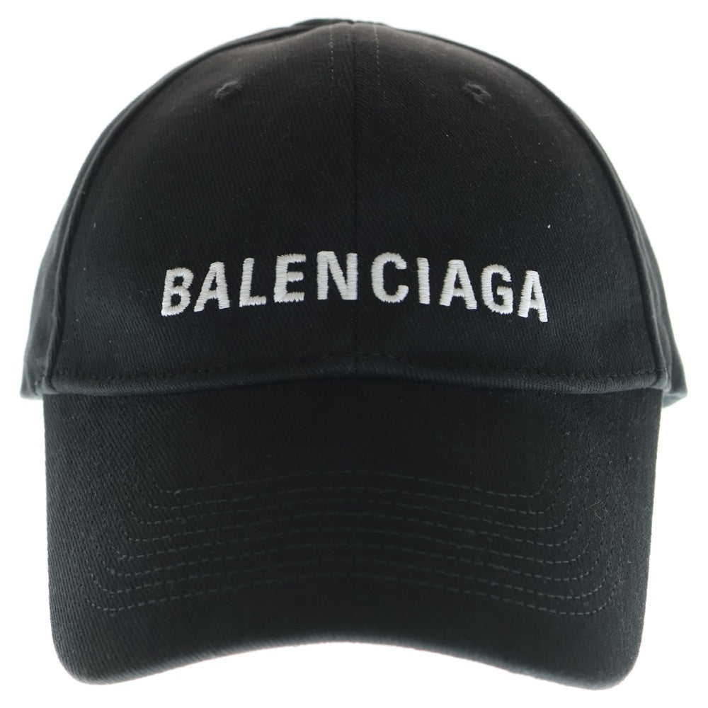 値下げ！バレンシアガ ベースボール キャップ ロゴ刺繍 送料無料 BALENCIAGA(バレンシアガ) ロゴ刺繍 キャップ ベースボール ブラック L