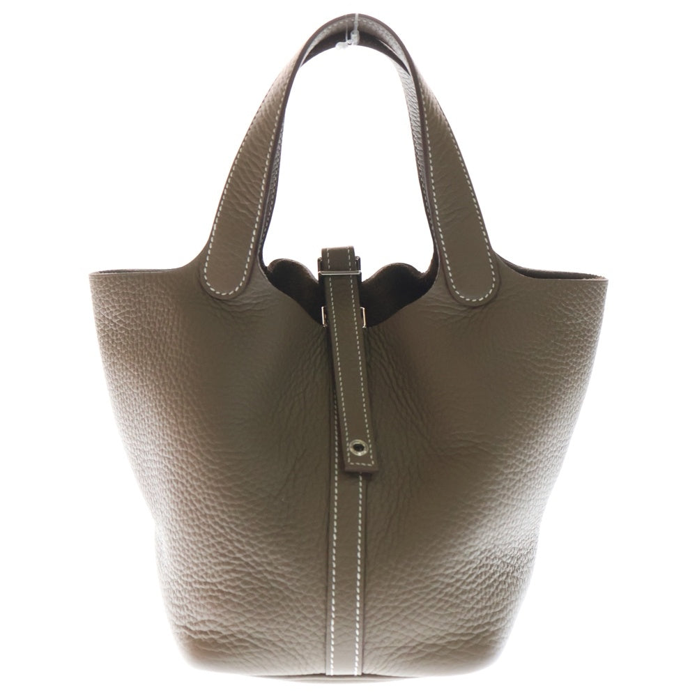 HERMES(エルメス) ピコタンロックPM エトゥープ トリヨンクレマンス レザーハンドバッグ SV金具 W刻印 レディース
