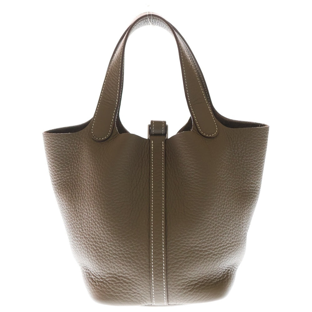 HERMES(エルメス) ピコタンロックPM エトゥープ トリヨンクレマンス レザーハンドバッグ SV金具 W刻印 レディース