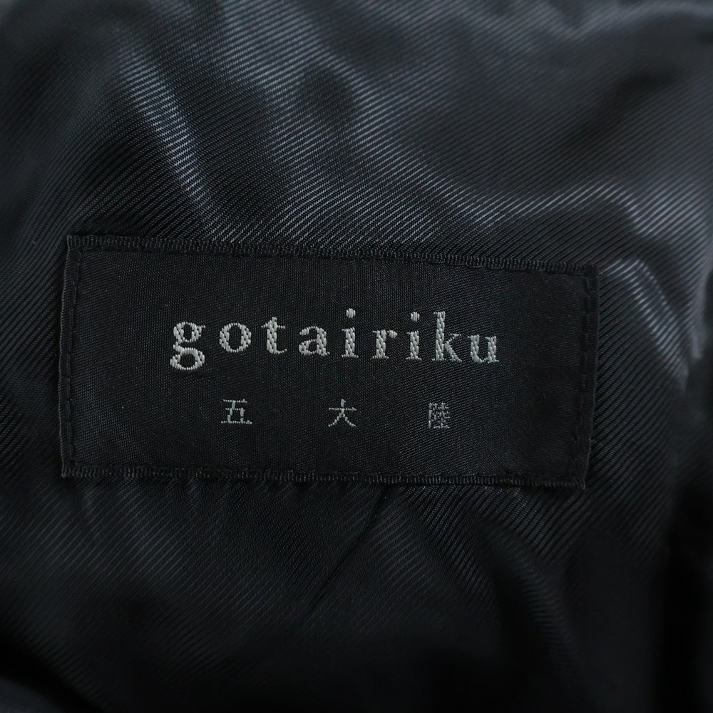 1992 by gotairiku(1992 バイ ゴタイリク) ラムスキン レザー スタンドカラー ジップアップ ダウンジャケット ブラック CCCGOHA0003