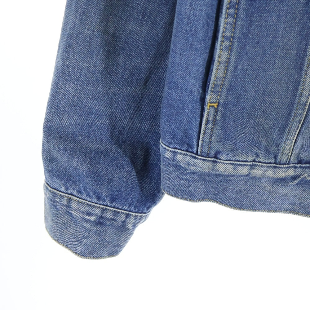 Maison Martin Margiela(メゾンマルタンマルジェラ) カラーレス ノーカラー ウォッシュ加工 4ステッチ カットオフ デニム トラッカージャケット インディゴ SI1AM0006 S30561 レディース