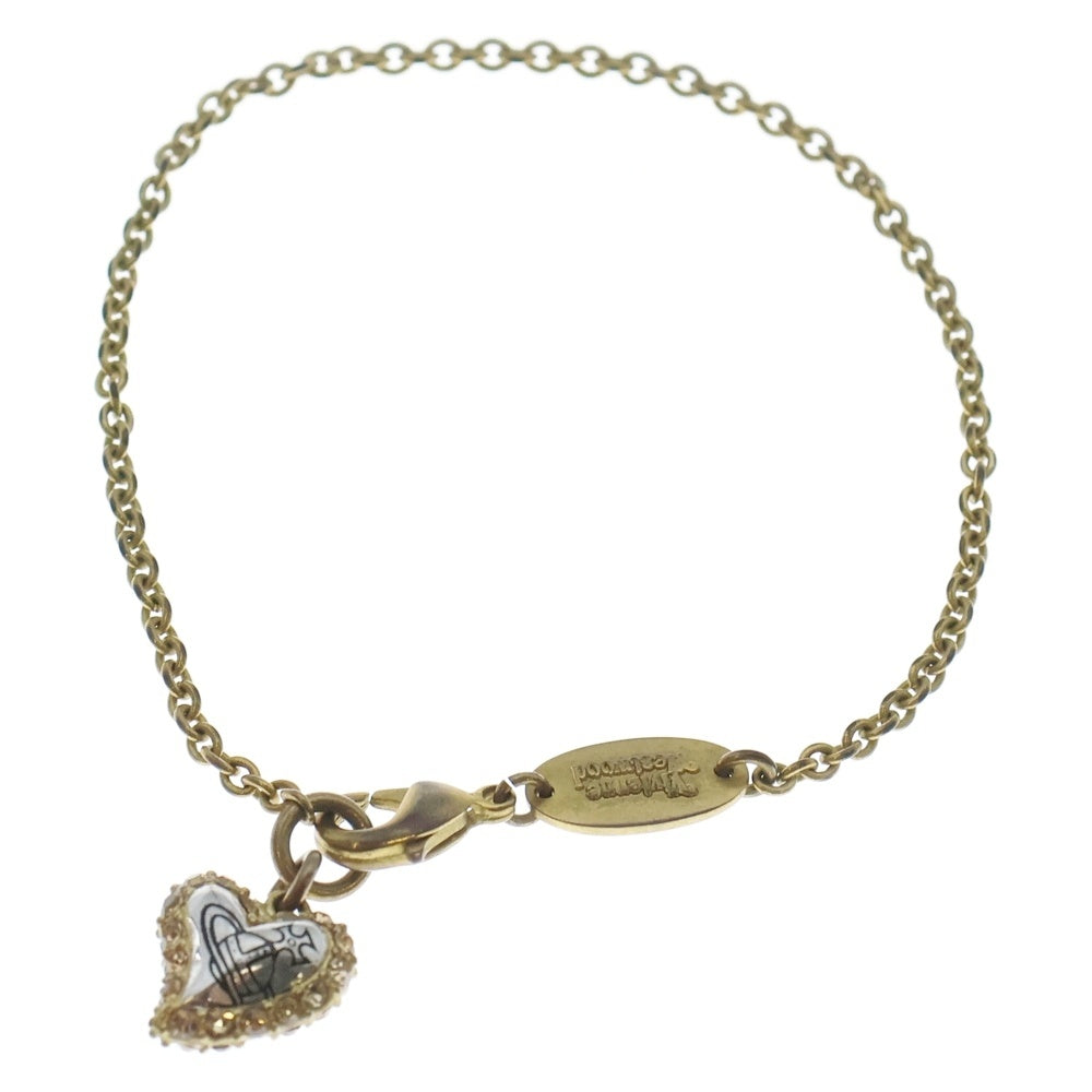 Vivienne Westwood(ヴィヴィアンウエストウッド) オーブ ハートモチーフ ブレスレット シルバー×ゴールド GP レディース