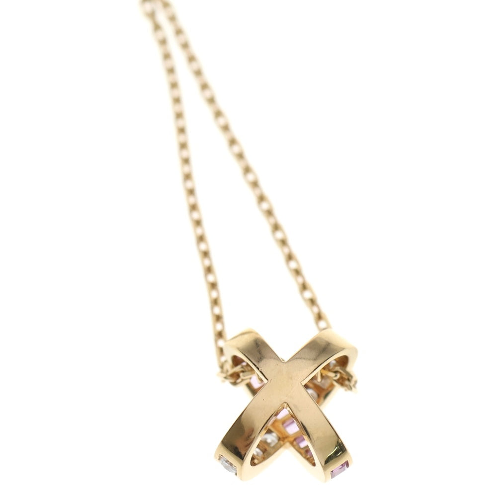 CHAUMET(ショーメ) ジュ ドゥ リアン ダイヤモンド ピンクサファイア ネックレス K18YG イエローゴールド 085456 レディース