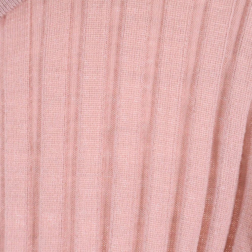 DOLCE & GABBANA(ドルチェアンドガッバーナ) ウール リブニット ロングスリーブ ポロシャツ ピンク G4530K