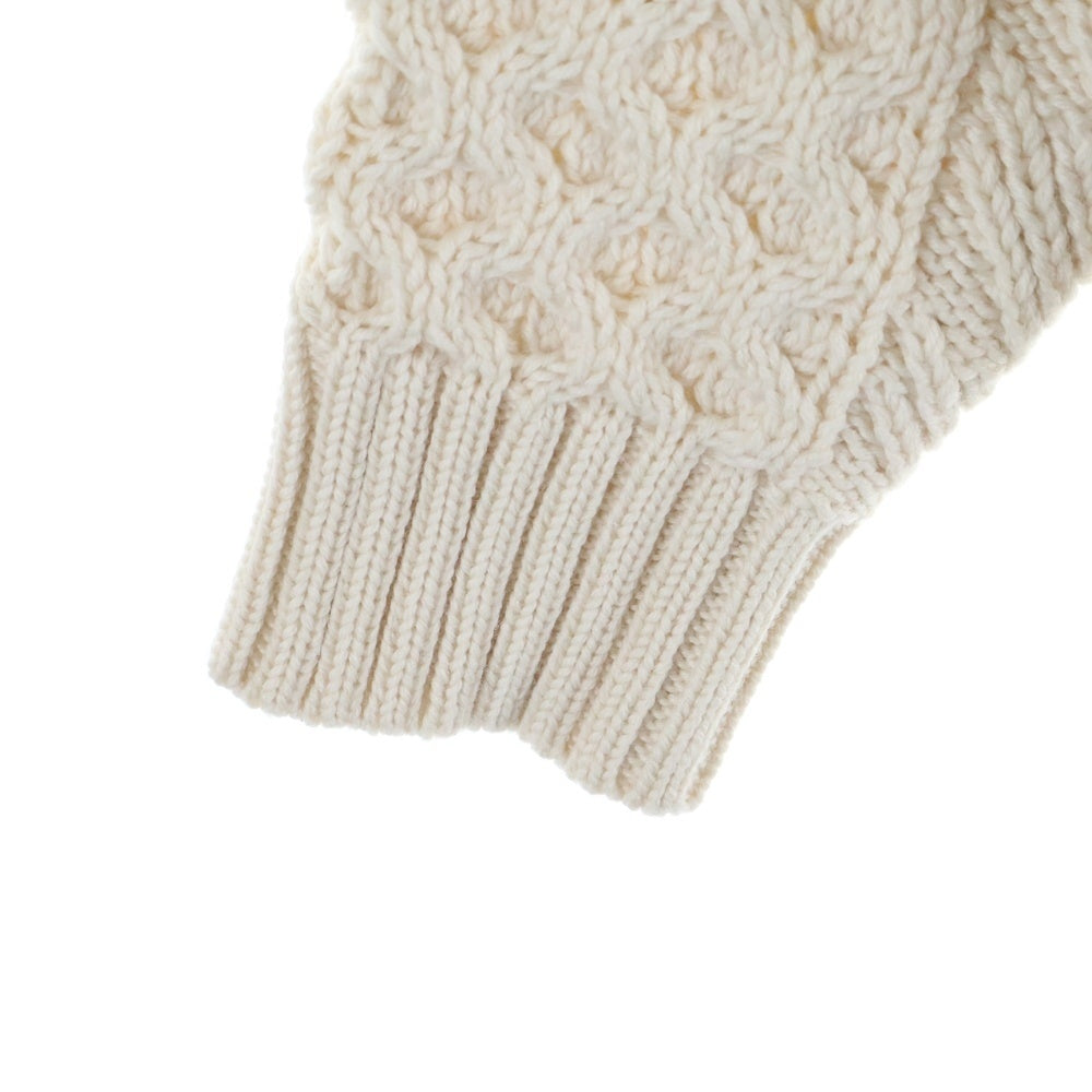 TOMORROWLAND(トゥモローランド) ウール タートルネック プルオーバー 長袖 ケーブルニット セーター アイボリー 63-02-54-02047