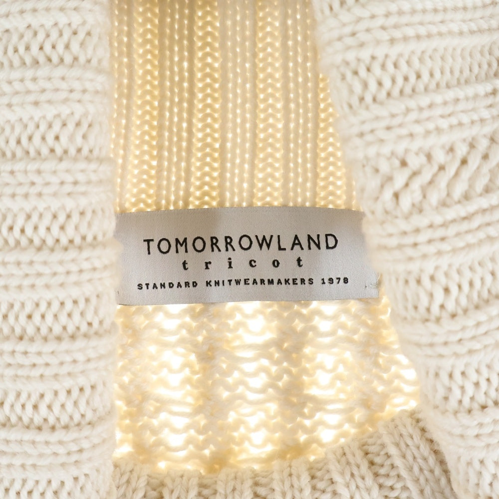 TOMORROWLAND(トゥモローランド) ウール タートルネック プルオーバー 長袖 ケーブルニット セーター アイボリー 63-02-54-02047