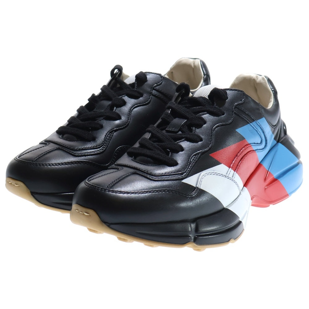 GUCCI(グッチ) ライトン ウェブプリントライン ローカットスニーカー 厚底 ブラック 5 1/2 523535 レディース