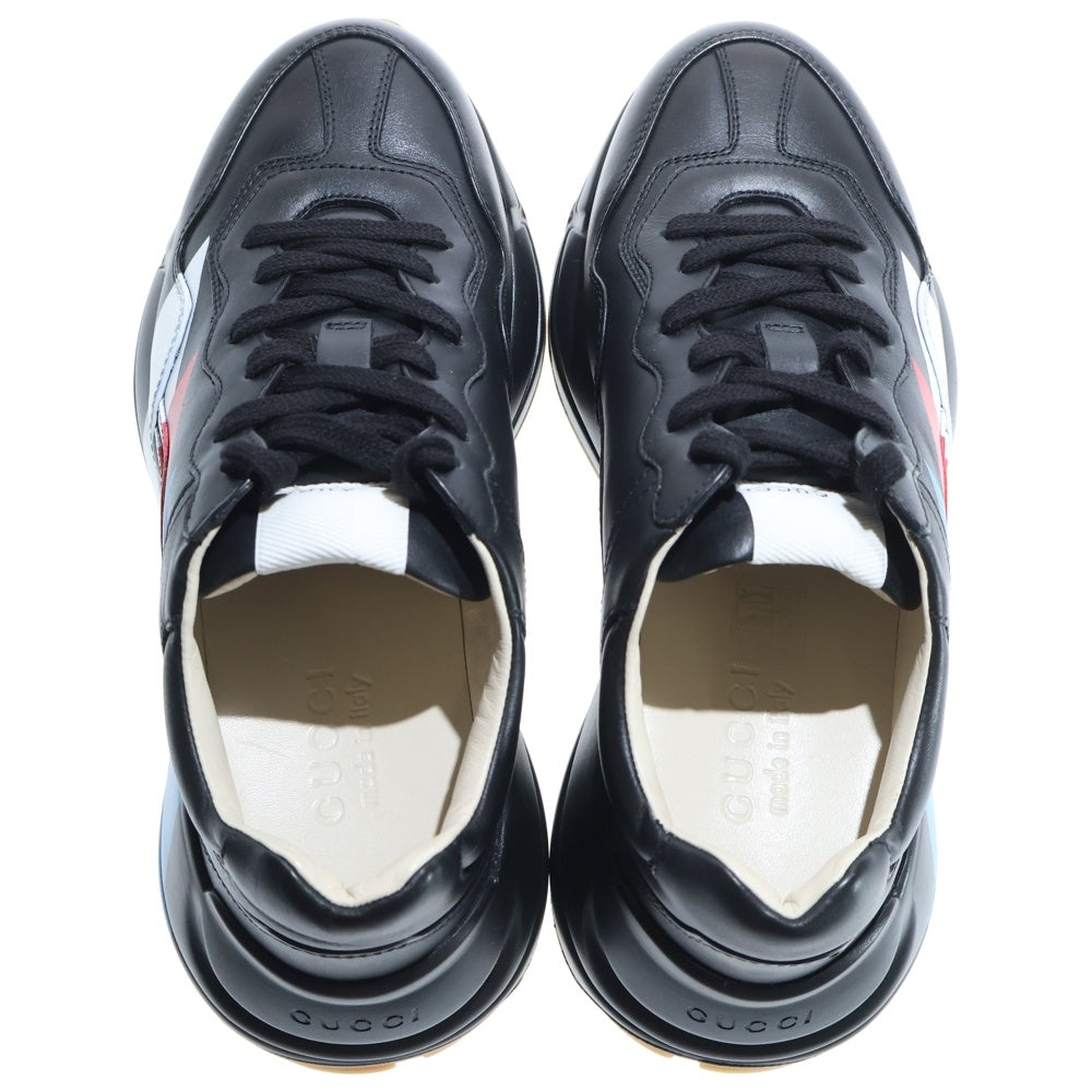 GUCCI(グッチ) ライトン ウェブプリントライン ローカットスニーカー 厚底 ブラック 5 1/2 523535 レディース