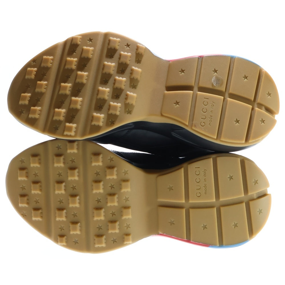 GUCCI(グッチ) ライトン ウェブプリントライン ローカットスニーカー 厚底 ブラック 5 1/2 523535 レディース