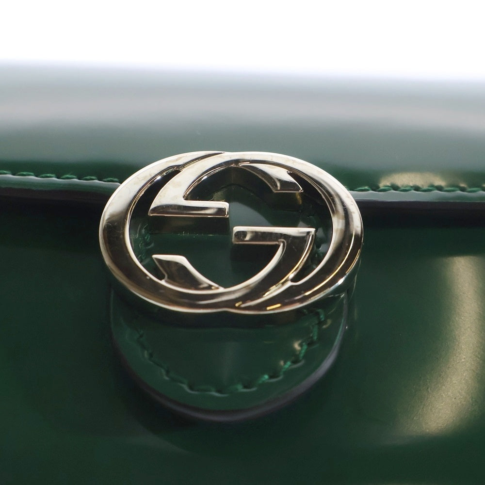 GUCCI(グッチ) インターロッキングG 長財布 グリーン パテント 369663 レディース