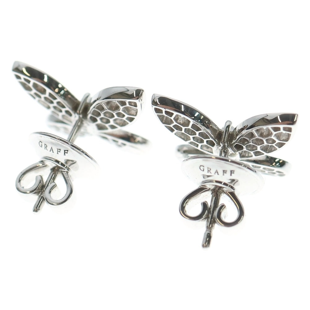 GRAFF(グラフ) パヴェ バタフライ ダイヤモンド スモール スタッド ピアス Au750WG ホワイトゴールド ジュエリー レディース