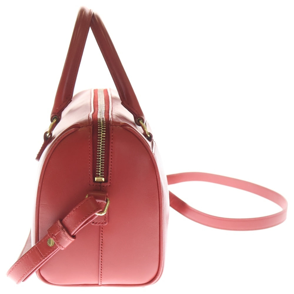 SAINT LAURENT PARIS(サンローランパリ) ベイビーダッフル 2WAY ショルダー ハンドバッグ レッド レザー 330958 ゴールド金具 レディース