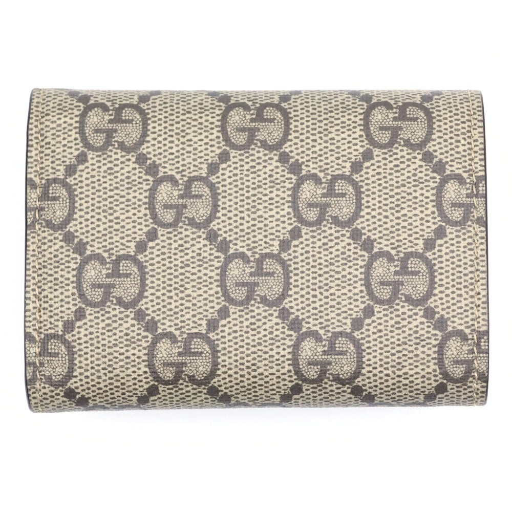 GUCCI(グッチ) ×Balenciaga バレンシアガ GGスプリーム レザーコンパクトウォレット 三つ折り財布 ブラウン 681704