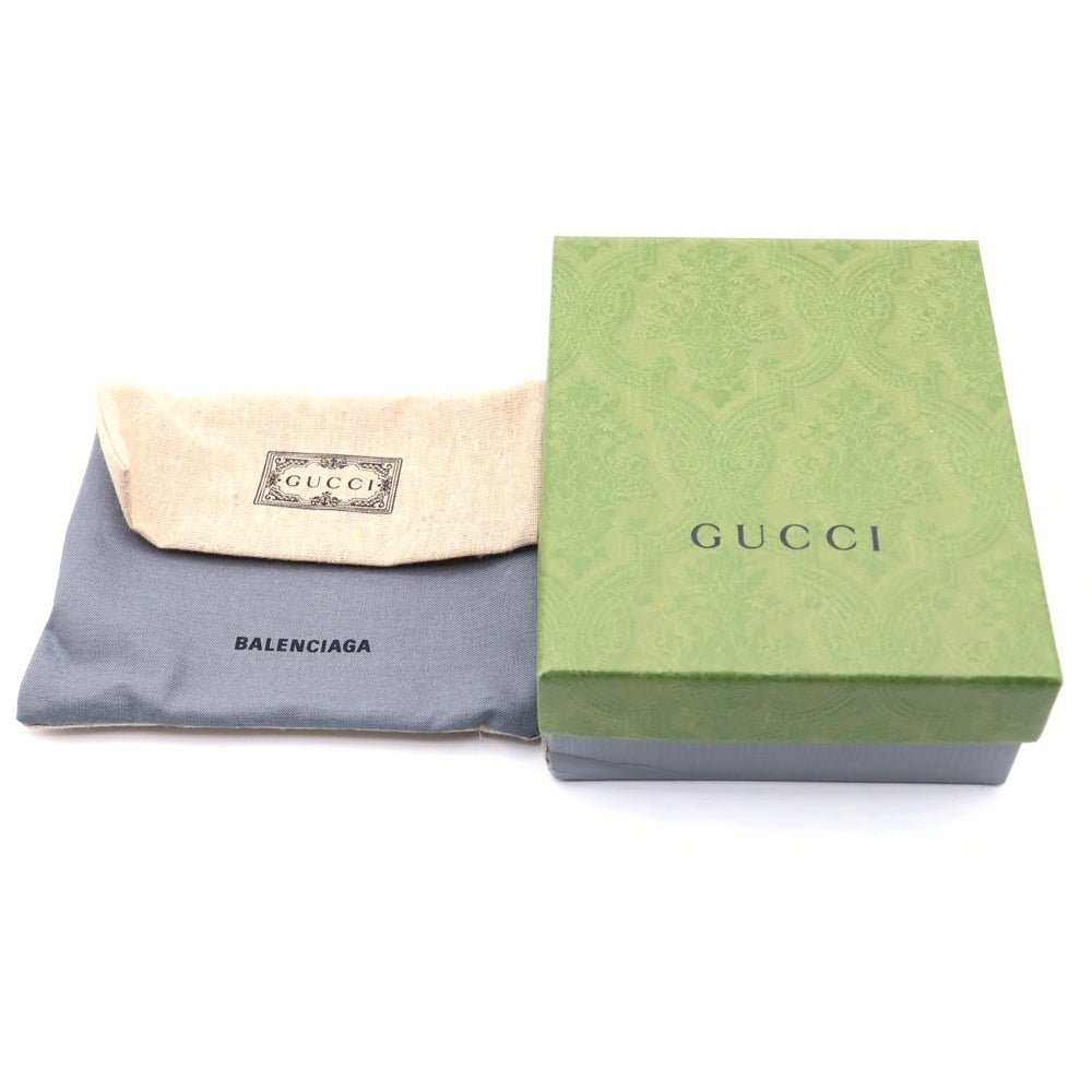 GUCCI(グッチ) ×Balenciaga バレンシアガ GGスプリーム レザーコンパクトウォレット 三つ折り財布 ブラウン 681704