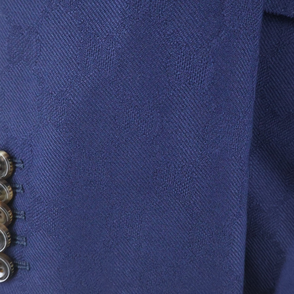 GUCCI(グッチ) GG総柄 テーラードジャケット ネイビー ウール 673187