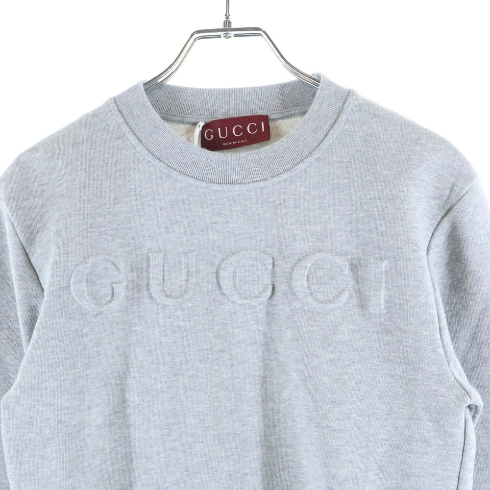 GUCCI(グッチ) ロゴ入りスウェットトレーナー グレー コットン 802787