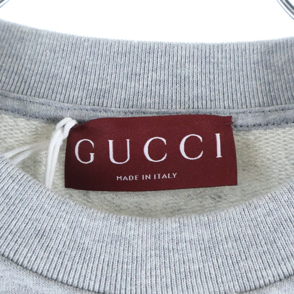 GUCCI(グッチ) ロゴ入りスウェットトレーナー グレー コットン 802787