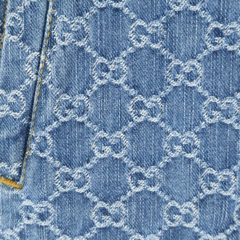 GUCCI(グッチ) GG総柄 半袖デニムシャツ インディゴ コットン 788680 レディース