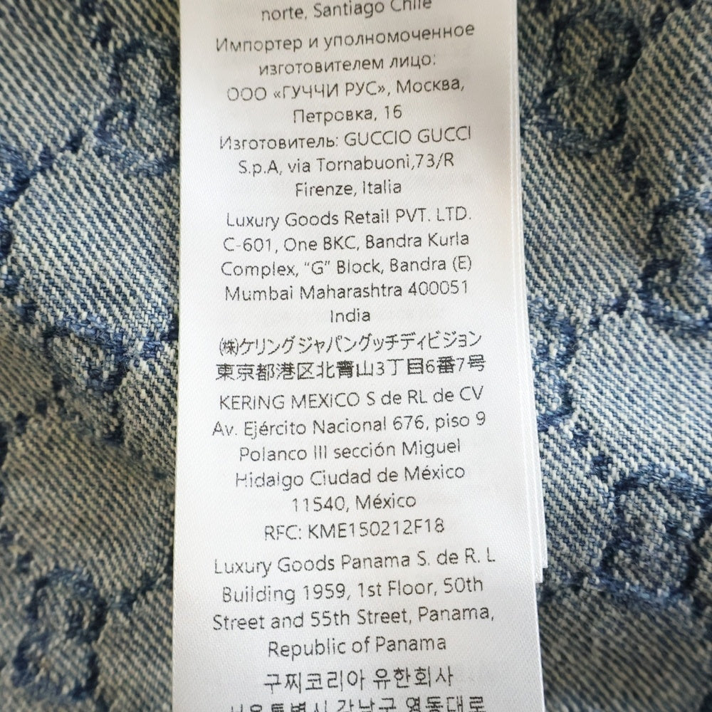 GUCCI(グッチ) GG総柄 半袖デニムシャツ インディゴ コットン 788680 レディース