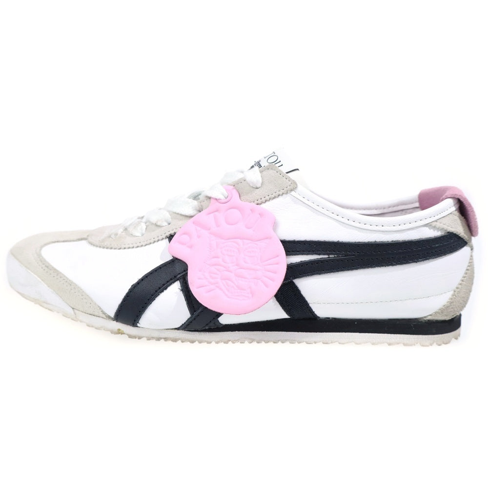 PATOU(パトゥー) ×OnitsukaTiger オニツカタイガー レザー レースアップ ローカットシューズ スニーカー ホワイト/ピンク レディース