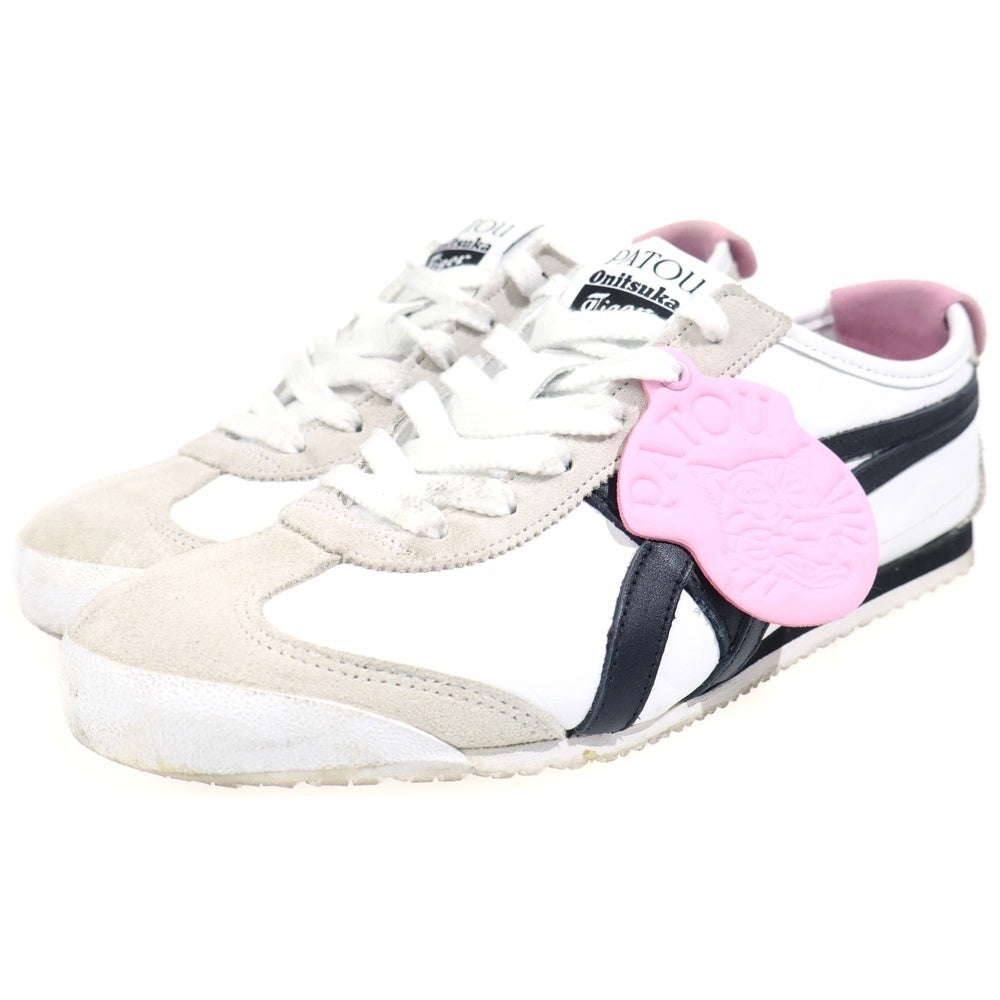 PATOU(パトゥー) ×OnitsukaTiger オニツカタイガー レザー レースアップ ローカットシューズ スニーカー ホワイト/ピンク レディース