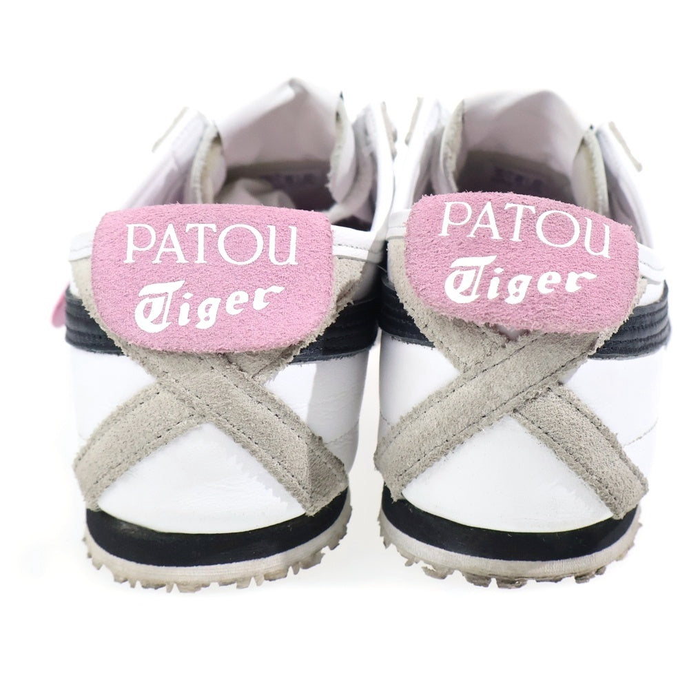 PATOU(パトゥー) ×OnitsukaTiger オニツカタイガー レザー レースアップ ローカットシューズ スニーカー ホワイト/ピンク レディース