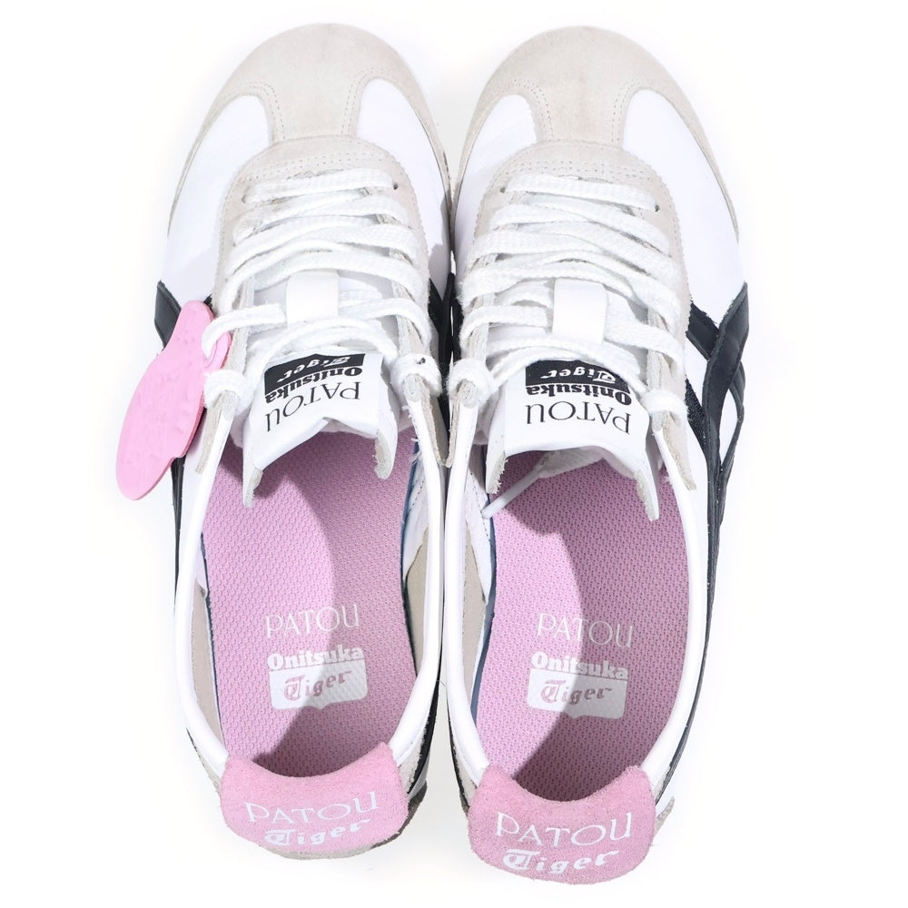 PATOU(パトゥー) ×OnitsukaTiger オニツカタイガー レザー レースアップ ローカットシューズ スニーカー ホワイト/ピンク レディース