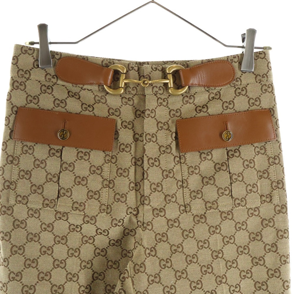 GUCCI(グッチ) ホースビット GGキャンバスパンツ ベージュ 681507 Z8AWK レディース