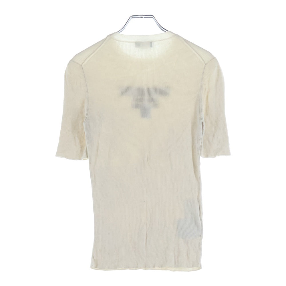 PRADA(プラダ) ロゴ入り シルク クルーネック半袖ニット セーター アイボリー P24T1F レディース