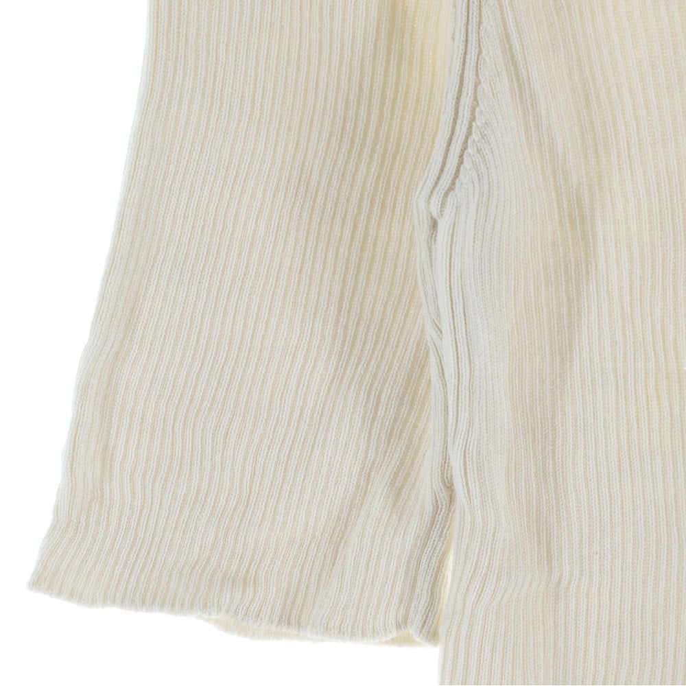 PRADA(プラダ) ロゴ入り シルク クルーネック半袖ニット セーター アイボリー P24T1F レディース