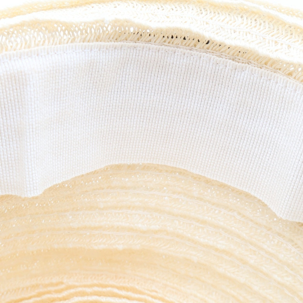 Christian Dior(クリスチャンディオール) DIORESORT ディオリゾート ロゴテープ ブラック ストローハット 帽子 レディース